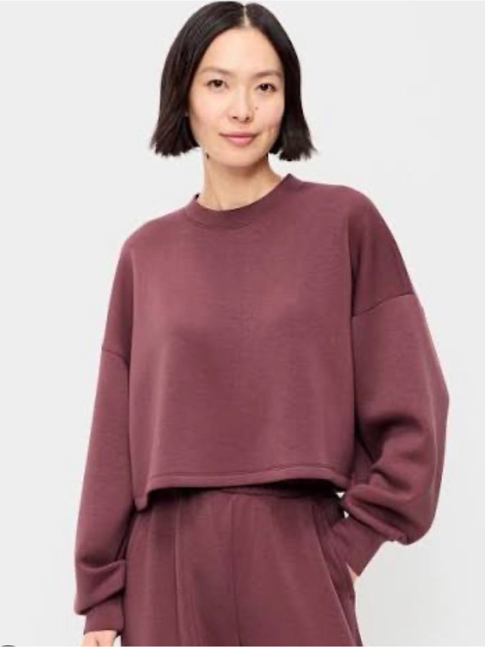 NWT Old Navy Bounce Fleece Crew-Neck Cropped Sweatshirt